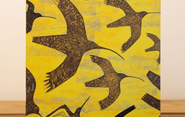 photo of curlews design on yellow