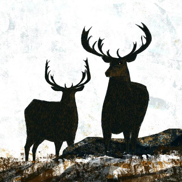 image of winter stags card