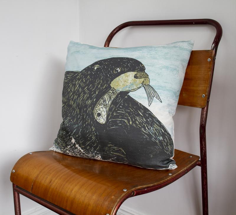 image of otter cushion cover