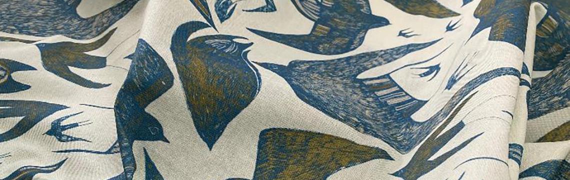 swallows and martins fabric design by lucy hadley