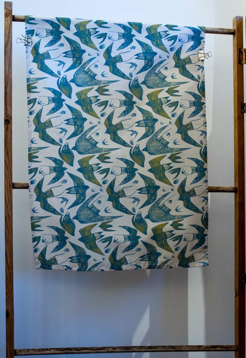 photo of swallows and martins tea towel